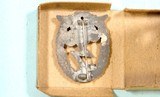 WW2 WWII ORIGINAL GERMAN LUFTWAFFE GRADE 2 SILVERED ZINC GROUND ASSAULT BADGE IN ORIGINAL BOX. - 2 of 3