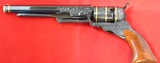 RARE COLT BLACK POWDER 2ND GENERATION ENGRAVED & GOLD BANDED NO. 5 TEXAS PATERSON REVOLVER NEW IN ORIG. FACTORY BOX. - 3 of 11