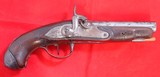 FRENCH MAUBERGE ARSENAL AN IX PERCUSSION CONVERSION GENDARME PISTOL DATED 1818. - 1 of 8