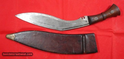 ORIGINAL WW2 WWII BRITISH-INDIAN ARMY MARK III GURKHA KUKHRI DATED 1945 WITH SCABBARD.