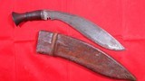 ORIGINAL WW1 WWI BRITISH-INDIAN ARMY GURKHA KUKHRI FIGHTING KNIFE WITH SCABBARD DATED 1915. - 1 of 11