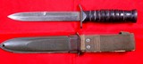 WW2 WWII BOKER U.S. M3 TRENCH KNIFE AND M8 SCABBARD INSCRIBED W/SOLDIER’S NAME, RANK & SERVICE NUMBER. - 2 of 8