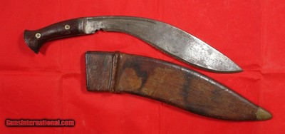 WW2 WWII BRITISH INDIAN ARMY MARK III GURKHA KUKRI W/ SCABBARD BOTH DATED 1943