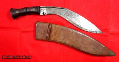 WW2 WWII BRITISH-INDIAN ARMY MARK III KUKRI FIGHTNING KNIFE  W/SCABBARD BOTH DATED 1944.
