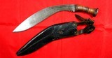 EARLY BRITISH INDIAN ARMY GURKHA KUKRI FIGHTNING KNIFE  AND SCABBARD CIRCA 1890’S-1900’S - 2 of 12