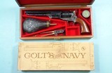 32684-NEW UNFIRED CASED COLT BLACK POWDER 2ND GEN. 2ND. MODEL 1851 NAVY REVOLVER MFG. 1973. - 1 of 12