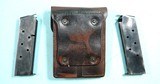 31947- U.S. 1950 OFFICERS LEATHER MODEL 1911A1 1911-A1 DOUBLE MAGAZINE POUCH WITH TWO MAGAZINES. - 2 of 6