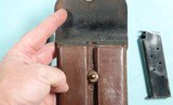 31947- U.S. 1950 OFFICERS LEATHER MODEL 1911A1 1911-A1 DOUBLE MAGAZINE POUCH WITH TWO MAGAZINES. - 3 of 6