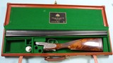 1970 CASED AUGUSTE FRANCOTTE & CIE (BELGIUM) BEST GRADE FACTORY ENGRAVED GAME SCENE SIDELOCK SLE EJECTOR 12 GAUGE SIDE BY SIDE 28