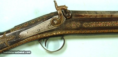 32429-IRISH PERCUSSION 10 BORE DAMASCUS SINGLE FOWLER SIGNED TUMBLTY W/ORNATE AFRICAN DECORATION CIRCA MID TO LATE 1800’S. - Image 3 of 11