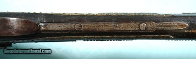 32429-IRISH PERCUSSION 10 BORE DAMASCUS SINGLE FOWLER SIGNED TUMBLTY W/ORNATE AFRICAN DECORATION CIRCA MID TO LATE 1800’S. - Image 10 of 11