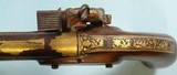 32719-ORNATLY GOLD DECORATED PERSIAN MIQUELET LOCK HOLSTER PISTOL CIRCA EARLY 1700’S. - 7 of 13