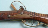 32692-EXCEPTIONAL HACKER MARTIN VIRGINIA CURLY MAPLE SILVER MOUNTED FLINTLOCK LONG RIFLE. - 4 of 12