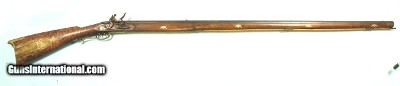 32693-EXCEPTIONAL HACKER MARTIN VIRGINIA CURLEY MAPLE SILVER MOUNTED KENTUCKY FLINTLOCK LONGRIFLE.