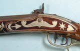 32703 SILVER MOUNTED OHIO PERCUSSION HALF STOCK KENTUCKY RIFLE SIGNED L. BROWN CIRCA 1840-50. - 4 of 14