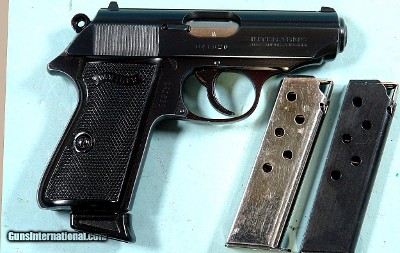 32850- WALTHER INTERARMS PPK /S PPK/2 SEMI-AUTO .380 ACP CAL. PISTOL W/ 2 EXTRA MAGS & CASE.