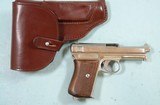 32854-POST WW1 WWI MAUSER MODEL 1914 COMMERCIAL NICKEL PLATED 7.65MM SEMI-AUTO PISTOL DATED 1920 W/HOLSTER. - 1 of 9