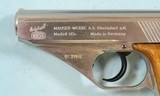 32855- INTERARMS GERMAN MAUSER-WERKE MODEL HSC NICKEL .380 CAL. SEMI-AUTO PISTOL CIRCA 1984 NEW IN BOX W/MANUAL, TEST TARGET & EXTRA MAG. - 2 of 5