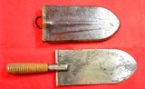32758- INDIAN WARS HAGNER U.S. MODEL 1873 ENTRENCHING TOOL & LEATHER SCABBARD.