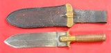 32756-INDIAN WARS 3RD U.S. INFANTRY MARKED SPRINGFIELD U.S. 1880 HUNTING KNIFE WITH RARE BRASS GUARD AND 1ST TYPE SCABBARD.