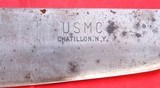 32732- WW2 WWII USMC BOLO KNIFE AND SCABBARD DATED 1944. - 3 of 5