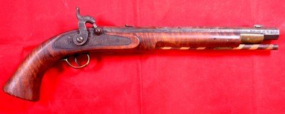 32697- HACKER MARTIN, APPOMATTOX, VIRGINIA PERCUSSION SINGLE SHOT .44 CALIBER KENTUCKY TARGET PISTOL CIRCA 1954-57.