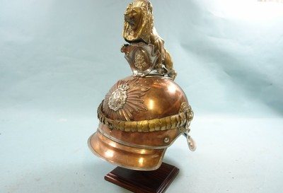 32915- SAXON PATTERN 1890 GARDE-REITER (HEAVY CAVALRY) DRESS HELMET W/ 1907 PATTERN LION.