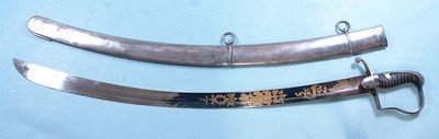 32917- GEORGE III BRITISH PATTERN 1796 LIGHT CAVALRY OFFICER’S SWORD AND SCABBARD MAKER SIGNED “HAWKES & CO./ 57 PICCADILLY, LONDON” CIRCA 1800.