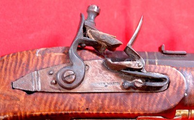 32696- HACKER MARTIN SIGNED FLINTLOCK VIRGINIA SILVER MOUNTED KENTUCKY STYLE PISTOL. - Image 3 of 10