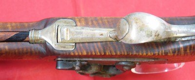 32696- HACKER MARTIN SIGNED FLINTLOCK VIRGINIA SILVER MOUNTED KENTUCKY STYLE PISTOL. - Image 7 of 10