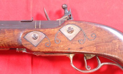 32696- HACKER MARTIN SIGNED FLINTLOCK VIRGINIA SILVER MOUNTED KENTUCKY STYLE PISTOL. - Image 4 of 10