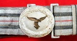 32435-ORIGINAL WW2 WWII GERMAN NAZI LUFTWAFFE OFFICER’S DRESS SWORD BELT AND BUCKLE. - 2 of 5