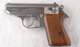 WALTHER PPK STAINLESS .380 ACP SEMI-AUTO PISTOL CA. 1980’S.