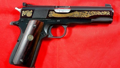 COLT CUSTOM SHOP ENGRAVED SAM COLT COMMEMORATIVE 1836-1981 1911 ACE .22LR CAL. PISTOL.