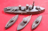 WWI WW1 EXPLODING BATTLESHIP SUBMARINE WOODEN TOYS. - 1 of 6