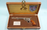 32930-CASED COLT MODEL 1873 FRONTIER SIX SHOOTER .44-40 SAA SINGLE ACTION COMMEMORATIVE 7 1/2” NICKEL CENTENNIAL REVOLVER MFG. 1973. - 1 of 12