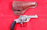 EXTRA NICE MARLIN FIRE ARMS CO. MODEL 1887 .32S&W D.A. TOP BREAK NICKEL REVOLVER WITH HOLSTER (ANTIQUE).