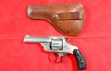 EXTRA NICE MARLIN FIRE ARMS CO. MODEL 1887 .32S&W D.A. TOP BREAK NICKEL REVOLVER WITH HOLSTER (ANTIQUE). - 2 of 9