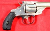 EXTRA NICE MARLIN FIRE ARMS CO. MODEL 1887 .32S&W D.A. TOP BREAK NICKEL REVOLVER WITH HOLSTER (ANTIQUE). - 3 of 9