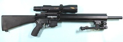 LES BAER CUSTOM 6.5 GRENDEL CAL. AR 15 AR15 HEAVY BARREL SEMI-AUTO HEAVY BARREL MATCH RIFLE W/SCOPE.