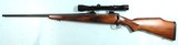 SAVAGE MODEL 110 LEFT HAND .257 ROBERTS CAL. RIFLE W/REDFIELD 3X9 SCOPE. - 1 of 5