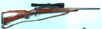 PRE-64 WINCHESTER MODEL 70 SUPER GRADE .243 WIN. CAL. RIFLE MFG. 1956 WITH SCOPE..
