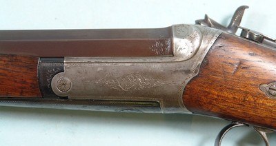 AUSTRIAN KIPLAUFBUSCHE SINGLE SHOT 9MM CF UNDER LEVER TIP UP JAGER RIFLE SIGNED F. DENK IN WIEN CIRCA 1880’S. - Image 4 of 10