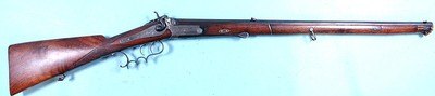 AUSTRIAN KIPLAUFBUSCHE SINGLE SHOT 9MM CF UNDER LEVER TIP UP JAGER RIFLE SIGNED F. DENK IN WIEN CIRCA 1880’S.