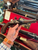 32104-EARLY PENNSYLVANIA REV WAR FLINTLOCK MOUNTED MILITIA OFFICER’S HOLSTER PISTOL CIRCA 1790’s. - 1 of 7