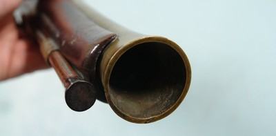 IRISH PERCUSSION CONVERSION BRASS BARREL BLUNDERBUSS SIGNED “DUBLIN” ON BARREL CIRCA EARLY 1800’S. - Image 10 of 10