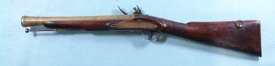 BRITISH FLINTLOCK BRASS BARREL BLUNDERBUSS SIGNED SMITH CIRCA LATE 1700’S. - Image 2 of 10