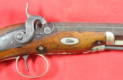 PHILADELPHIA PA. WILLIAM T. HOWELL SILVER MOUNTED DERINGER STYLE PERCUSSION BELT PISTOL CA. 1840’S-50’S - Image 3 of 8