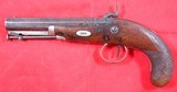 BRITISH W. HOWELL, LONDON SILVER MOUNTED DERINGER STYLE PERCUSSION BELT PISTOL CA. 1840’S-50’S. - 2 of 8