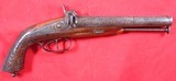 FRENCH PERCUSSION DOUBLE BARREL .70 CALIBER OFFICER’S PISTOL CIRCA 1840’S-50’S.